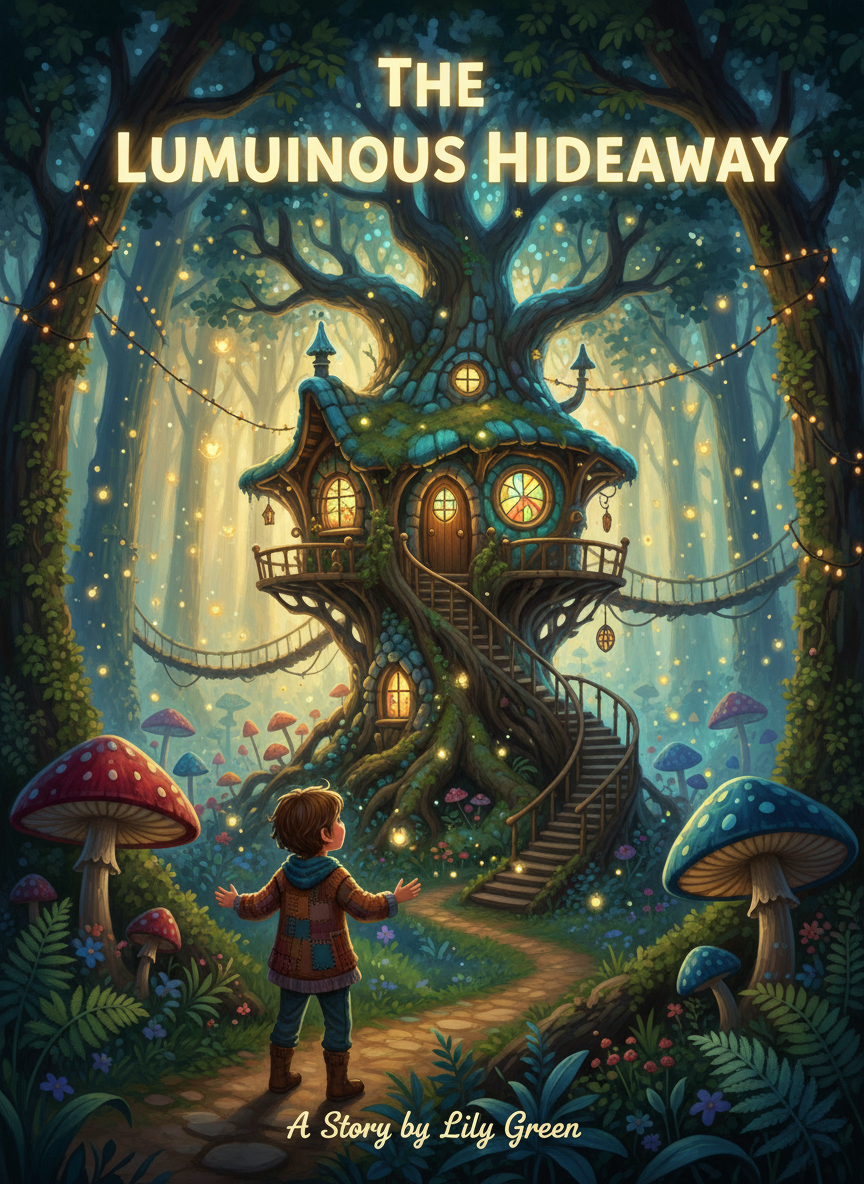 Whispers in the Willow — a Fantasy Painterly illustration of Theo's enchanted forest story