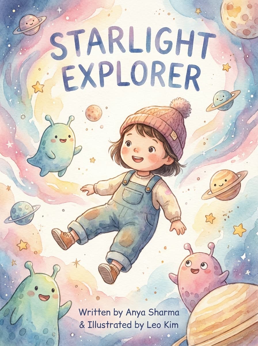 Stars Beyond the Window — a Storybook Watercolor illustration of Milo's space explorer story